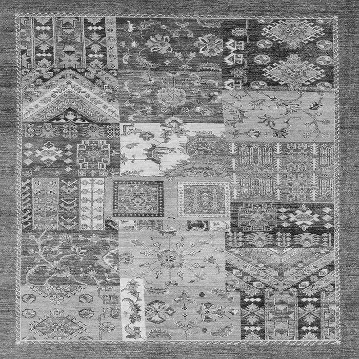 Square Abstract Gray Modern Rug, abs3739gry