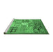 Sideview of Machine Washable Abstract Emerald Green Modern Area Rugs, wshabs3739emgrn