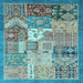 Square Abstract Light Blue Modern Rug, abs3739lblu