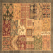 Square Abstract Brown Modern Rug, abs3739brn