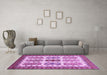 Machine Washable Abstract Purple Modern Area Rugs in a Living Room, wshabs373pur