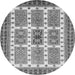 Round Machine Washable Abstract Gray Modern Rug, wshabs373gry