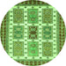 Round Abstract Green Modern Rug, abs373grn