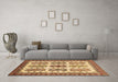 Machine Washable Abstract Brown Modern Rug in a Living Room,, wshabs373brn