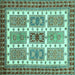 Square Abstract Turquoise Modern Rug, abs373turq