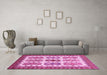 Machine Washable Abstract Pink Modern Rug in a Living Room, wshabs373pnk