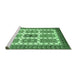 Sideview of Machine Washable Abstract Emerald Green Modern Area Rugs, wshabs373emgrn