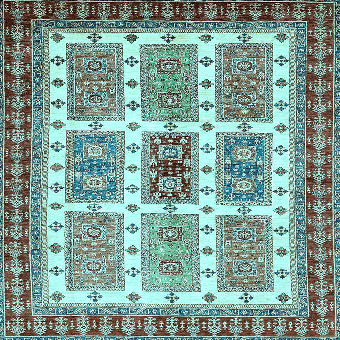 Square Abstract Light Blue Modern Rug, abs373lblu