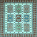 Square Abstract Light Blue Modern Rug, abs373lblu