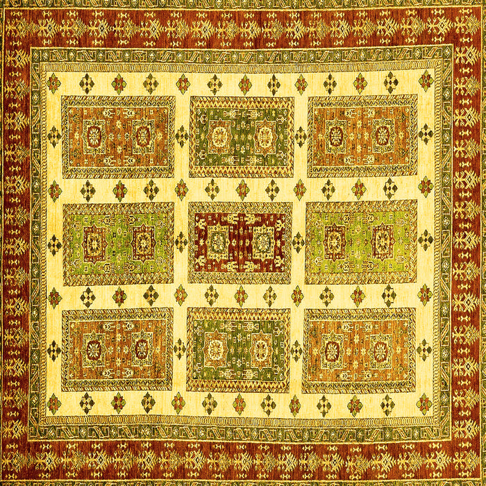Square Abstract Yellow Modern Rug, abs373yw