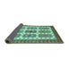 Sideview of Abstract Turquoise Modern Rug, abs373turq