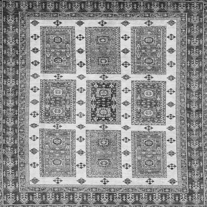 Square Abstract Gray Modern Rug, abs373gry