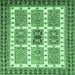 Square Abstract Emerald Green Modern Rug, abs373emgrn