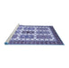 Sideview of Machine Washable Abstract Blue Modern Rug, wshabs373blu