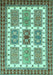 Machine Washable Abstract Turquoise Modern Area Rugs, wshabs373turq