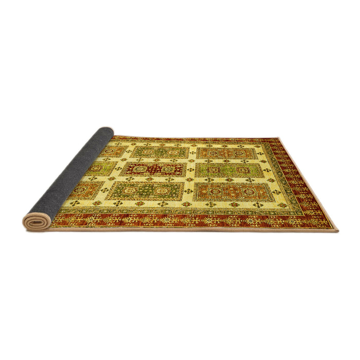 Sideview of Abstract Yellow Modern Rug, abs373yw