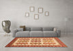 Machine Washable Abstract Orange Modern Area Rugs in a Living Room, wshabs373org