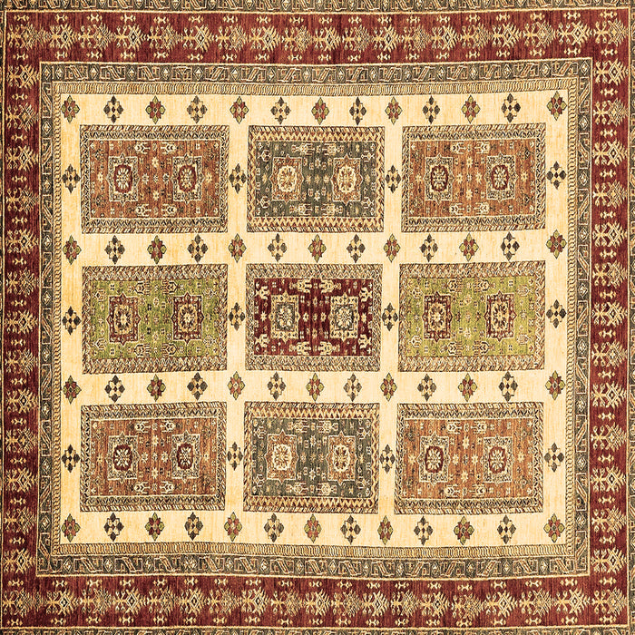 Square Abstract Brown Modern Rug, abs373brn