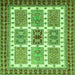 Square Abstract Green Modern Rug, abs373grn