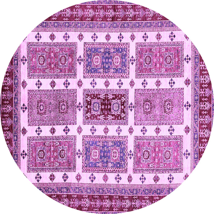 Round Machine Washable Abstract Purple Modern Area Rugs, wshabs373pur