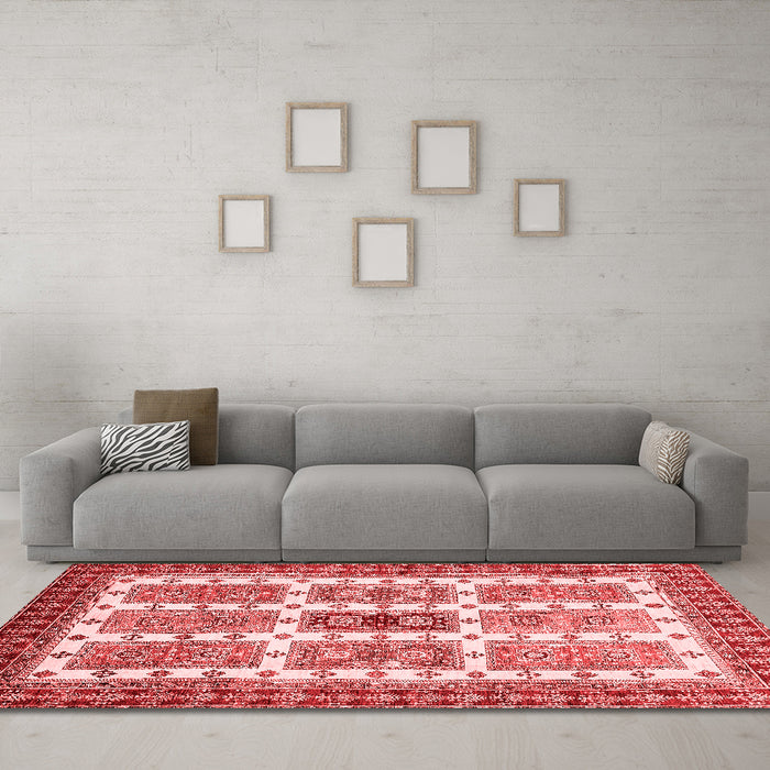 Modern Red Washable Rugs