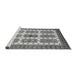 Sideview of Machine Washable Abstract Gray Modern Rug, wshabs373gry