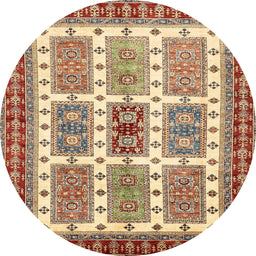 Round Machine Washable Abstract Fire Brick Red Rug, wshabs373