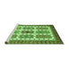 Sideview of Machine Washable Abstract Green Modern Area Rugs, wshabs373grn