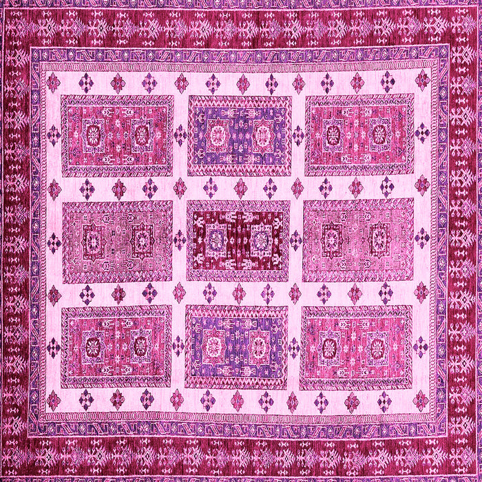 Square Machine Washable Abstract Pink Modern Rug, wshabs373pnk