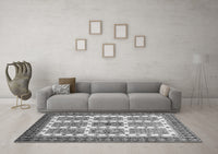 Machine Washable Abstract Gray Modern Rug, wshabs373gry