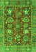 Machine Washable Oriental Green Traditional Area Rugs, wshabs3740grn