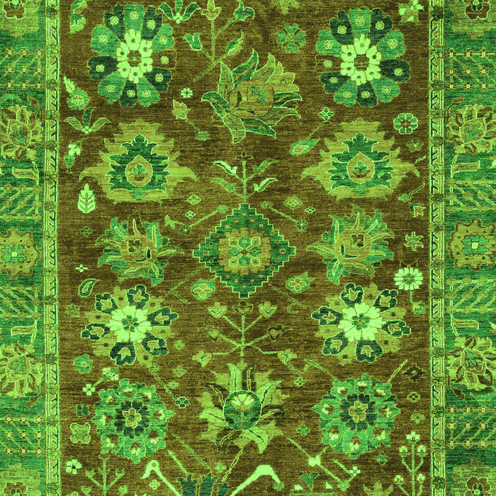 Machine Washable Oriental Green Traditional Area Rugs, wshabs3740grn