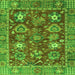 Square Machine Washable Oriental Green Traditional Area Rugs, wshabs3740grn