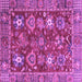 Square Machine Washable Oriental Purple Traditional Area Rugs, wshabs3740pur