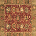 Square Oriental Brown Traditional Rug, abs3740brn