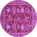 Round Machine Washable Oriental Purple Traditional Area Rugs, wshabs3740pur