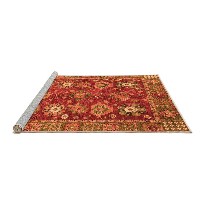 Sideview of Machine Washable Oriental Orange Traditional Area Rugs, wshabs3740org