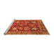 Sideview of Machine Washable Oriental Orange Traditional Area Rugs, wshabs3740org