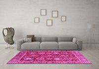 Machine Washable Oriental Pink Traditional Rug, wshabs3740pnk