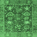 Square Machine Washable Oriental Emerald Green Traditional Area Rugs, wshabs3740emgrn