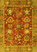 Machine Washable Oriental Yellow Traditional Rug, wshabs3740yw