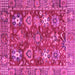 Square Oriental Pink Traditional Rug, abs3740pnk