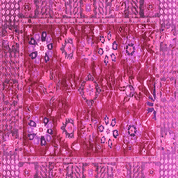 Square Machine Washable Oriental Pink Traditional Rug, wshabs3740pnk