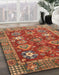 Abstract Red Oriental Rug in Family Room, abs3740