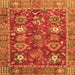 Square Oriental Orange Traditional Rug, abs3740org