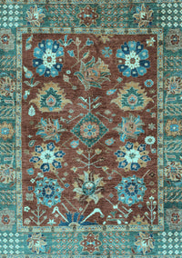 Oriental Light Blue Traditional Rug, abs3740lblu