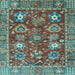 Square Oriental Light Blue Traditional Rug, abs3740lblu