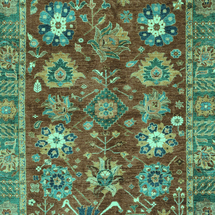 Machine Washable Oriental Turquoise Traditional Area Rugs, wshabs3740turq