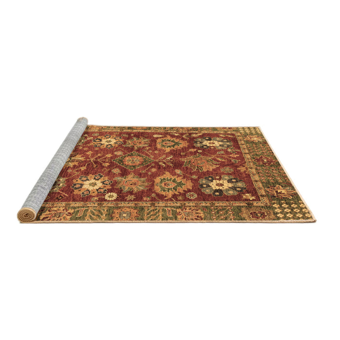 Sideview of Machine Washable Oriental Brown Traditional Rug, wshabs3740brn