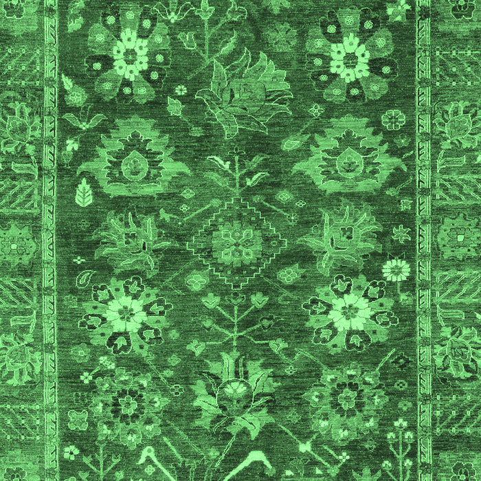 Machine Washable Oriental Emerald Green Traditional Area Rugs, wshabs3740emgrn
